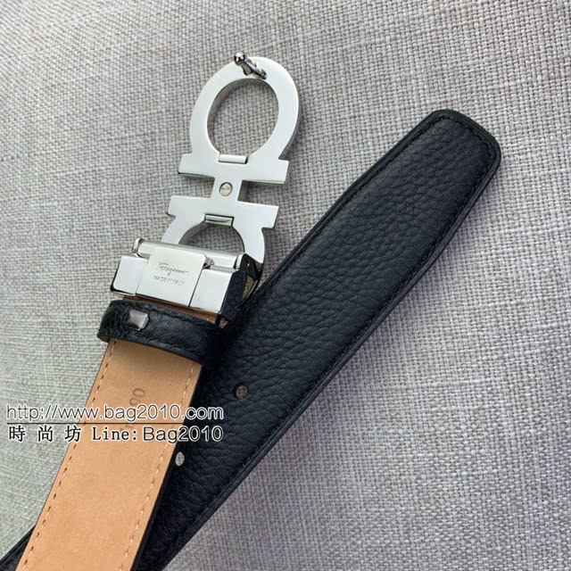 菲拉格慕男士皮帶 Ferragamo雙面牛皮紋理腰帶  jjp1918